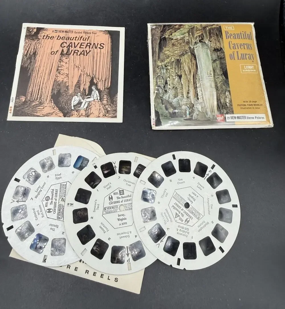 Sawyer's View-Master #A 829 BEAUTIFUL CAVERNS OF LURAY VIRGINIA 3 Reels Complete